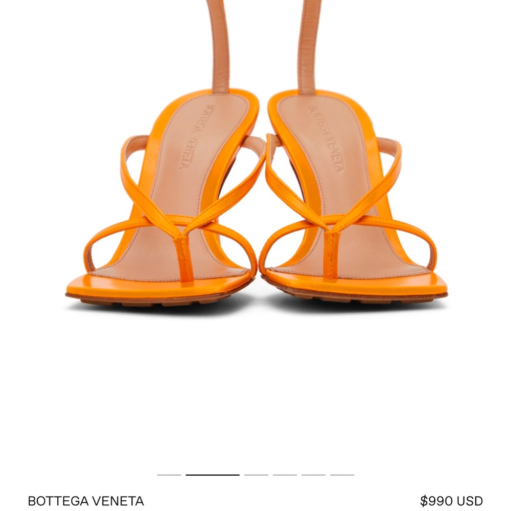 Bottega Veneta Orange Minimalist Sandals